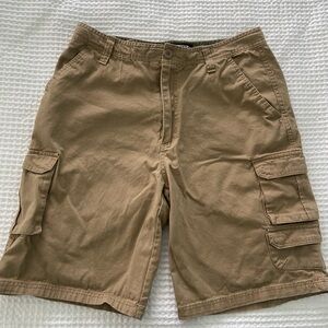 Rugged Wear khaki cargo shorts.  Size 36